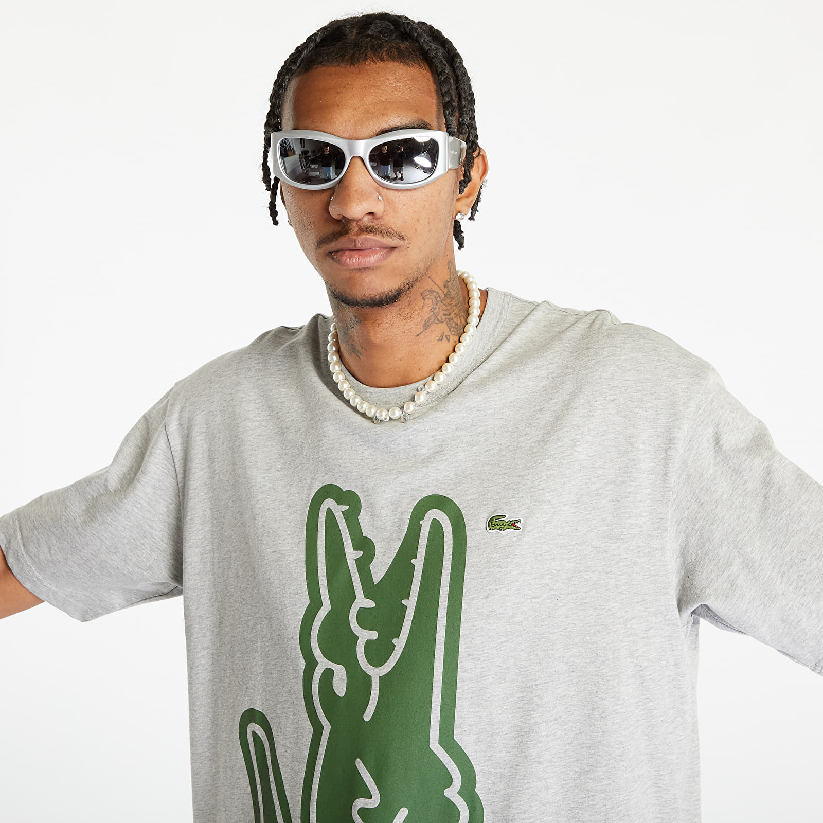 Marškinėliai Comme des Garçons SHIRT x Lacoste Knit T-Shirt Top Grey