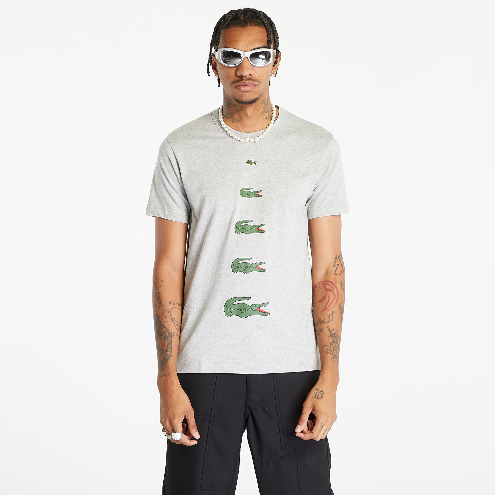 Garçons Top T-shirts x SHIRT Footshop Lacoste | Knit T-Shirt Grey Comme des