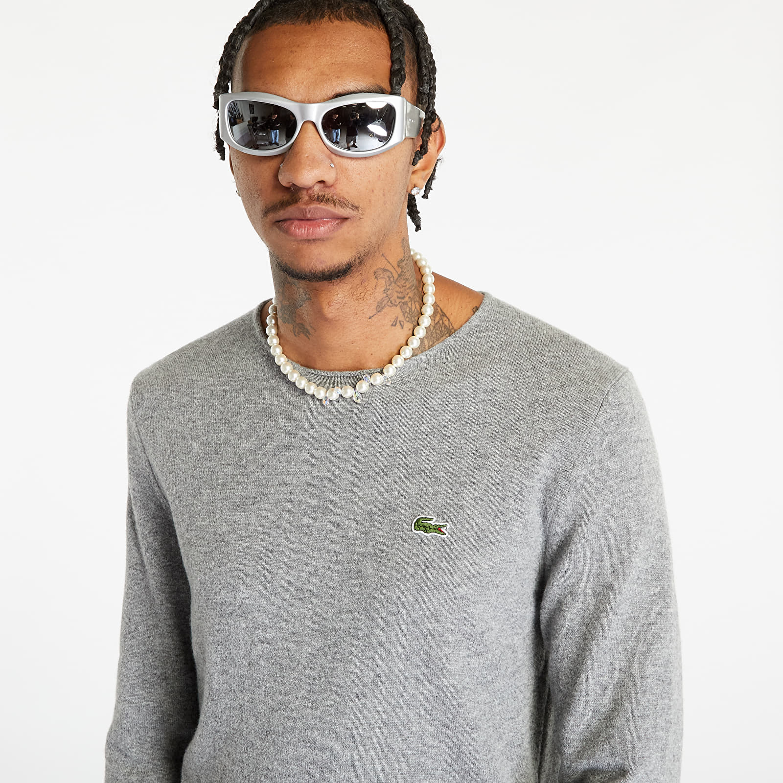 Svetre Comme des Garçons SHIRT x Lacoste Knit Sweater Grey
