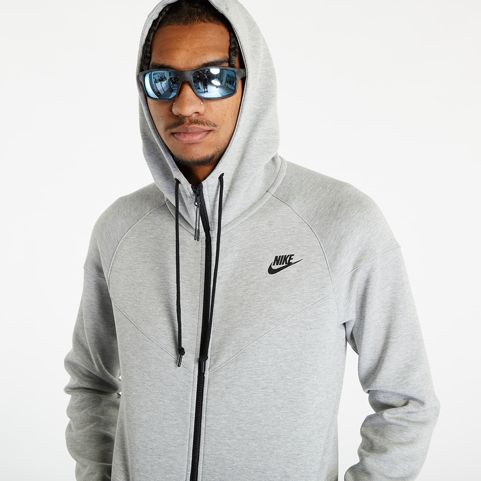 Mikiny Nike Dri-FIT Men's Camo Print Training Full-Zip Hoodie Dark Grey Heather/ Black