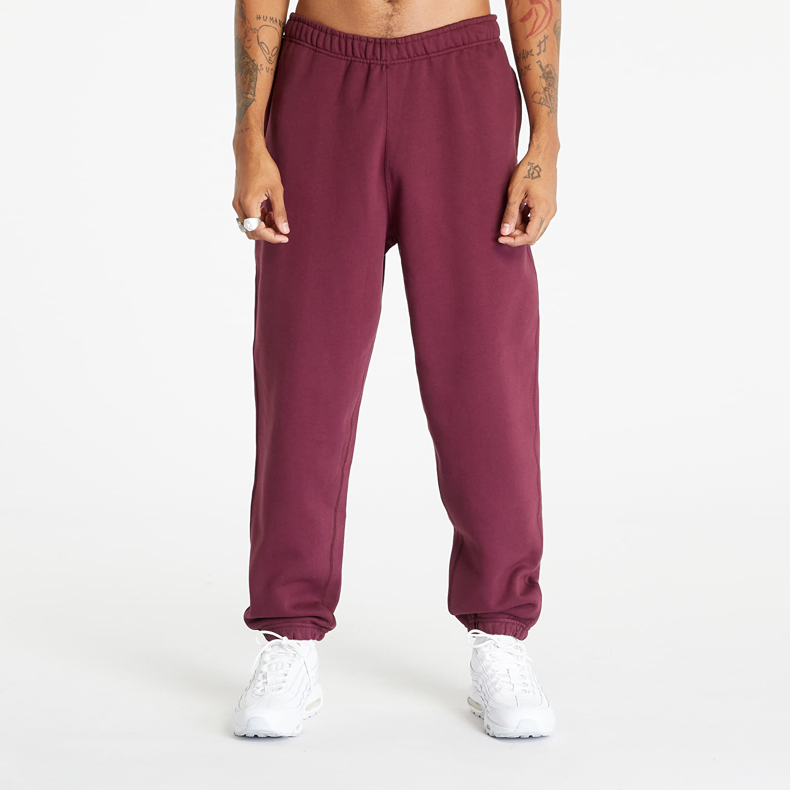 Levně Nike Solo Swoosh Men's Fleece Pants Night Maroon/ White