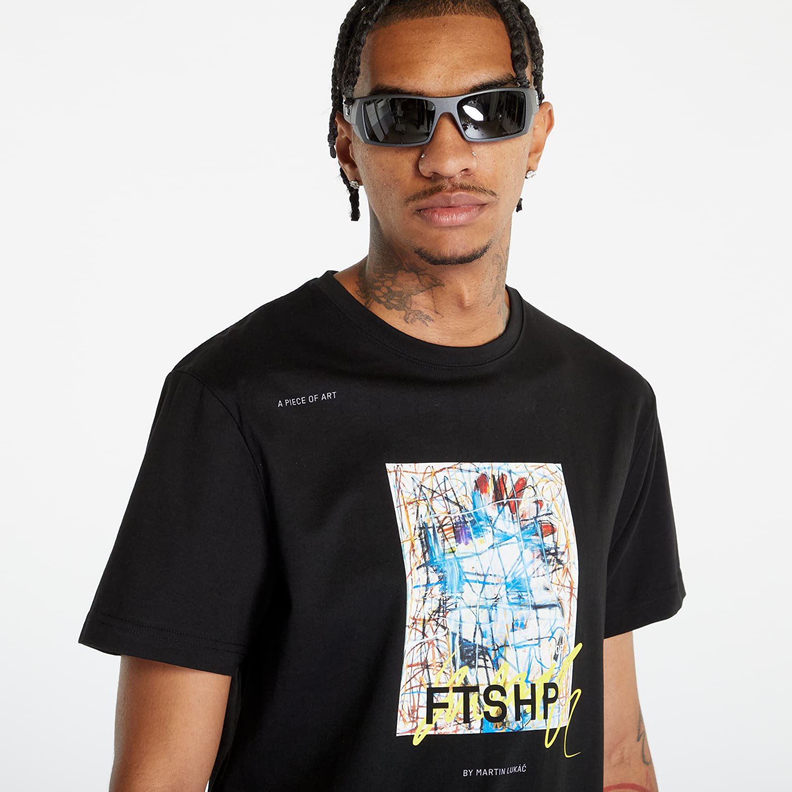 Tričká Footshop x Martin Lukáč Colouring Outside The Lines T-Shirt UNISEX Black