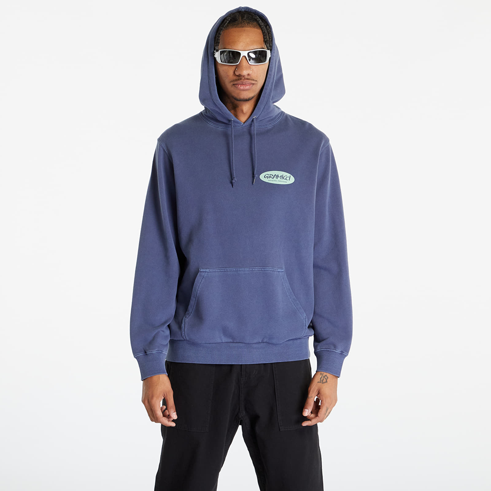 Hanorace Gramicci Original Freedom Oval Hooded Sweatshirt UNISEX Navy Pigment