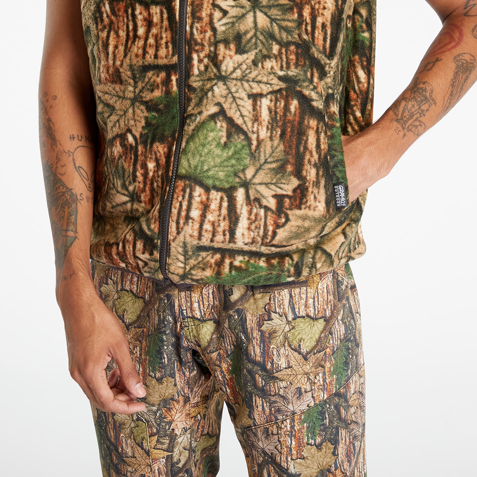 Vester Gramicci Reversible Fleece Vest UNISEX Leaf Camo