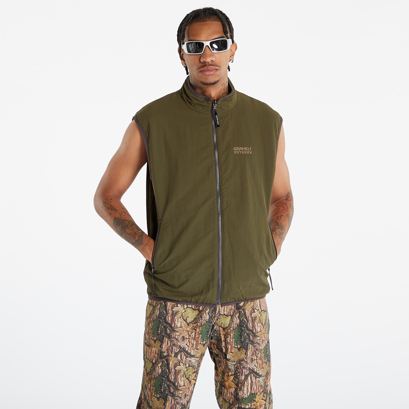Vester Gramicci Reversible Fleece Vest UNISEX Leaf Camo