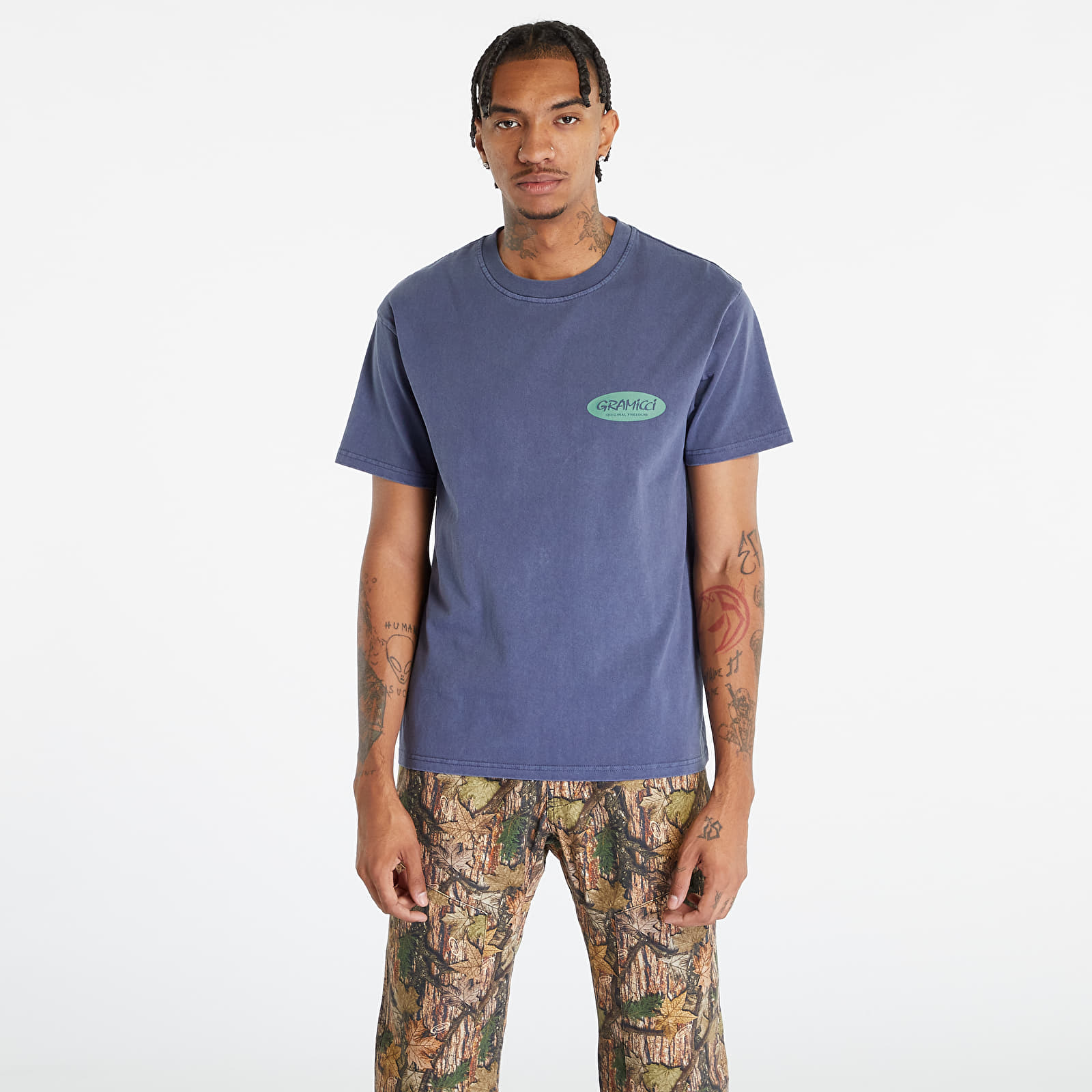 Pólók Gramicci Original Freedom Oval Tee UNISEX Navy Pigment