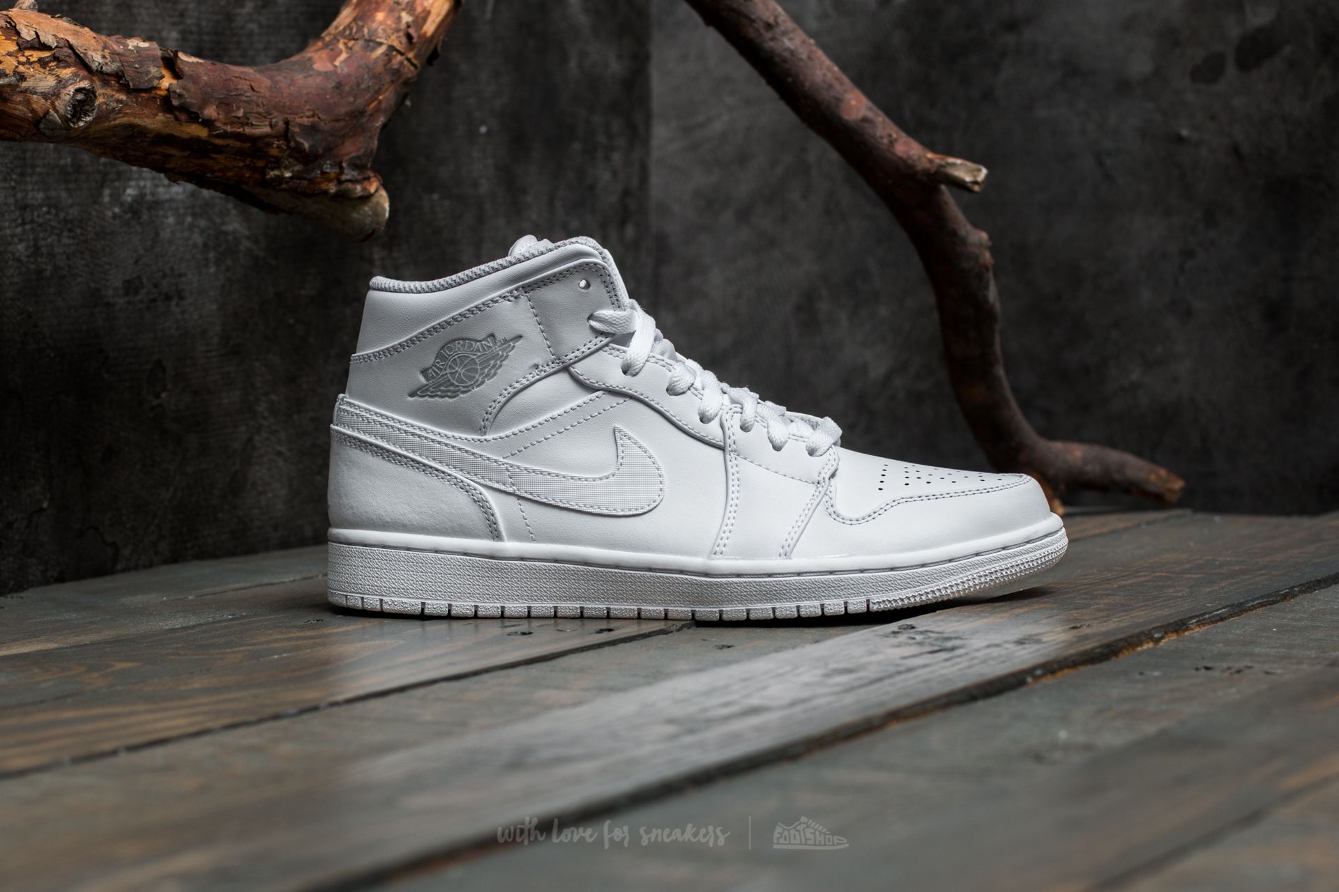 Men s shoes Air Jordan 1 Mid White Pure Platinum White Footshop