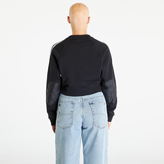 Adidas originals two tone cropped sales sweatshirt in black and white