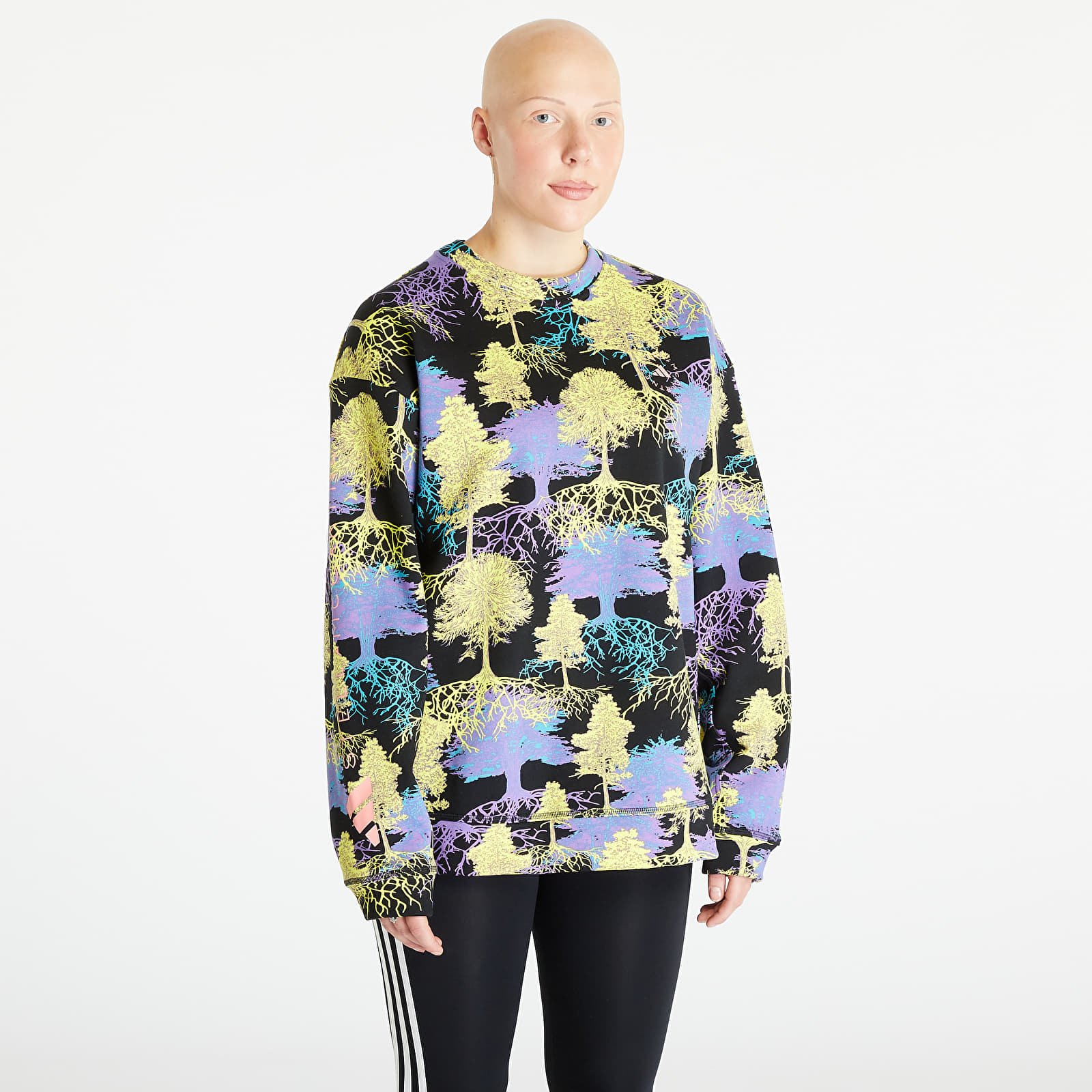 Bluzy adidas by Stella McCartney Printed Sweatshirt Black / Shock Slime / Deep Lilac / Blue Bay-Smc