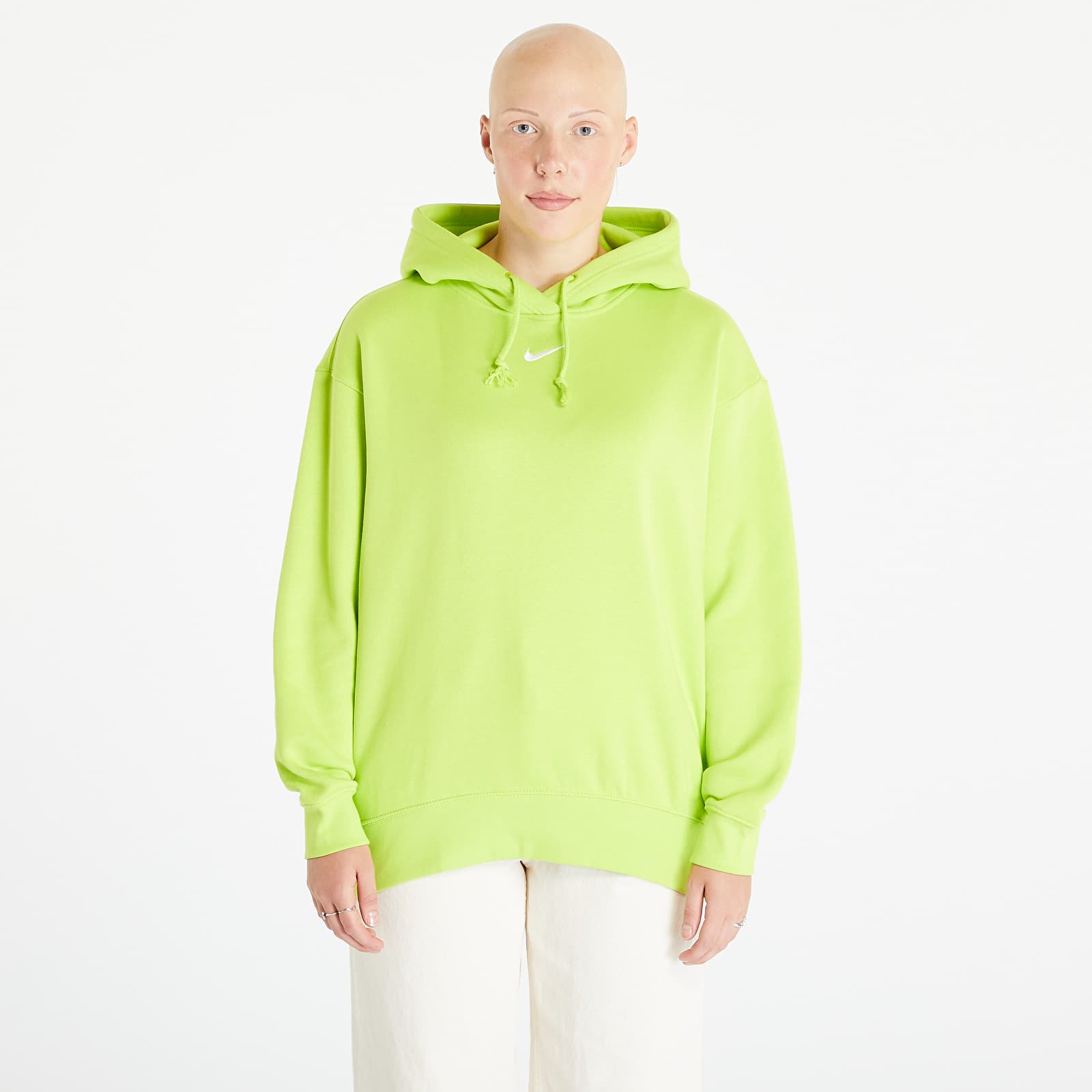 Felpe Nike Sportswear Collection Essentials Oversized Fleece Hoodie Atomic Green/ White